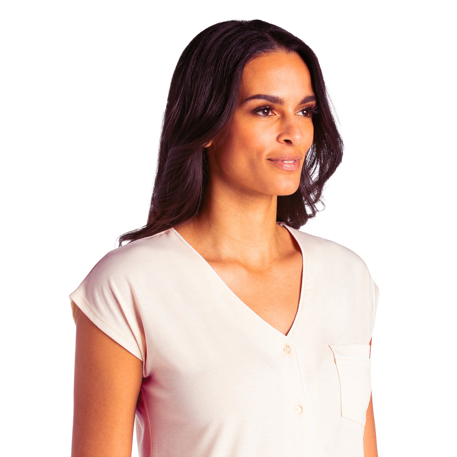 Piper - Cap Sleeve Capri-Length PJ Set with Contrast Piping Buttercream