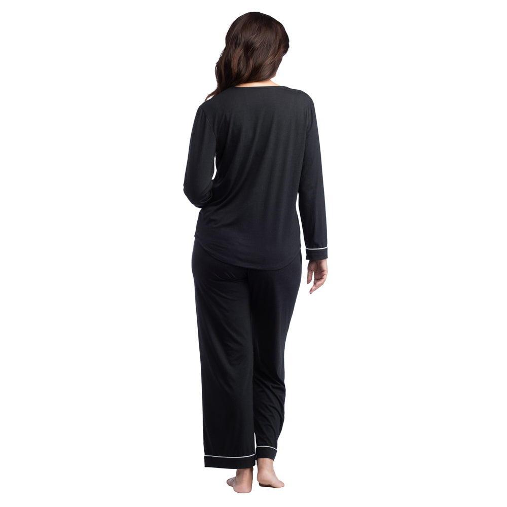 Piper - Long Sleeve Ankle PJ Set Black