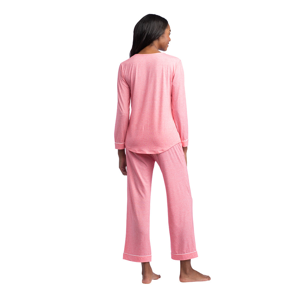 Piper - Long Sleeve Ankle PJ Set Heather Strawberry
