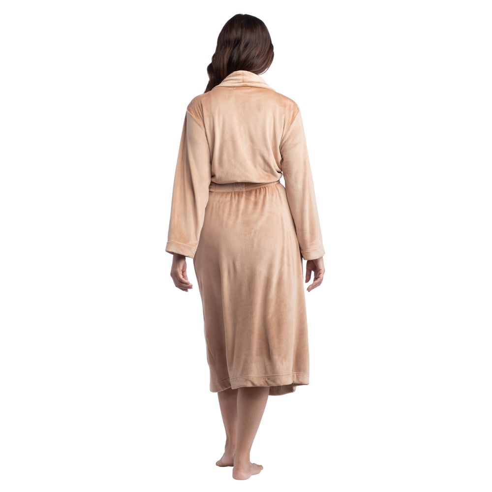 48" Feather Velour Shawl Collar Robe Birch