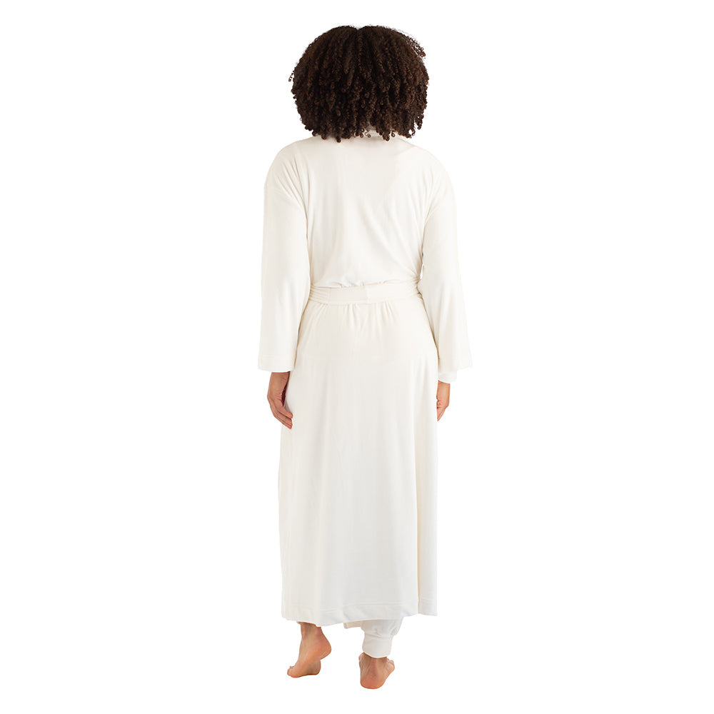 48" Feather Velour Shawl Collar Robe Cloud