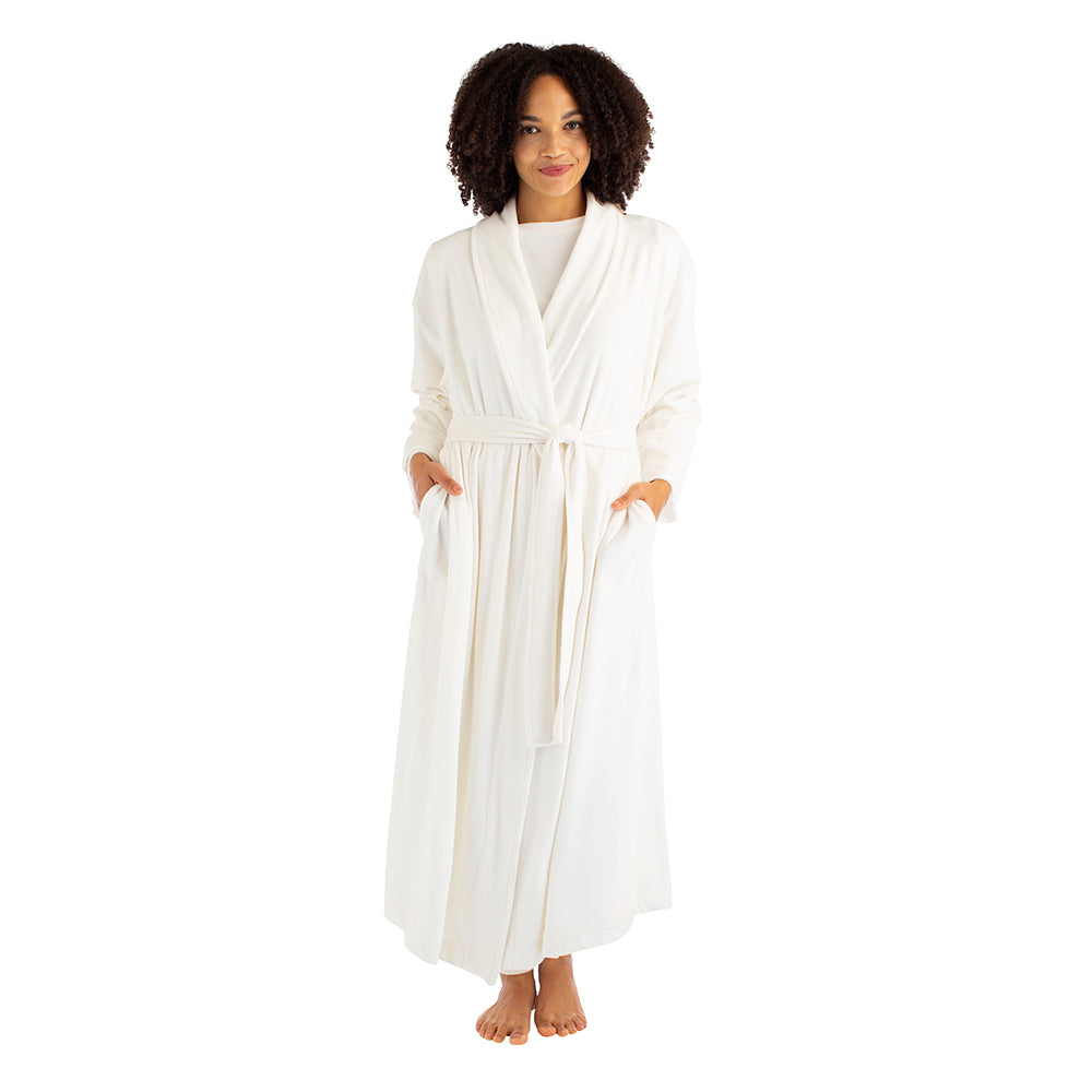 48" Feather Velour Shawl Collar Robe Cloud