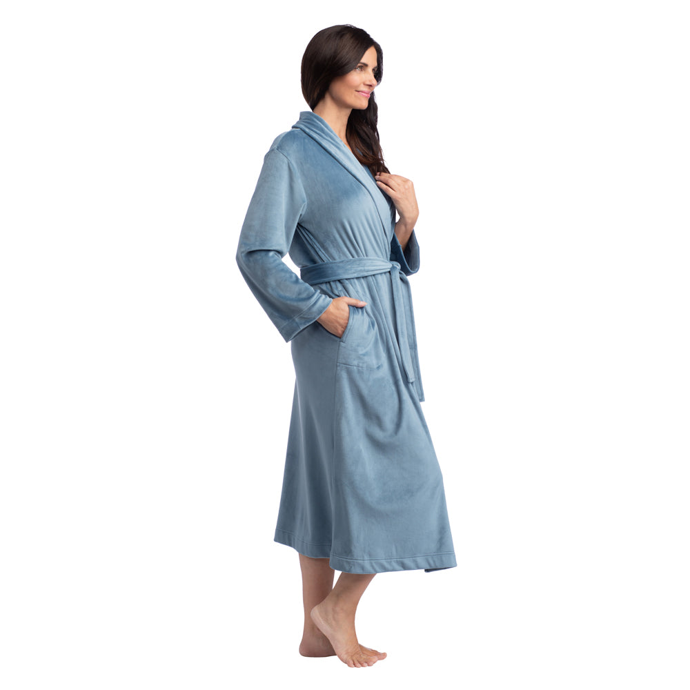 48" Feather Velour Shawl Collar Robe Spring Lake