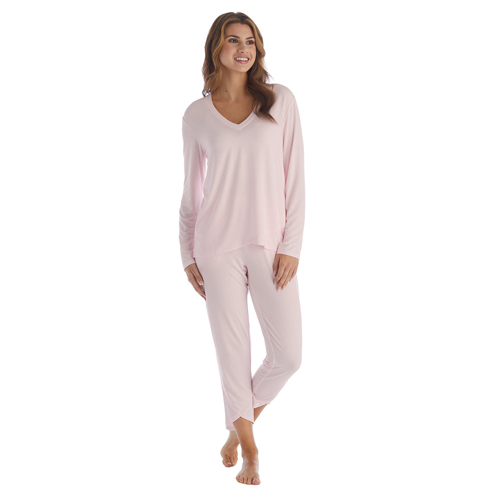 Amber - Long Sleeve Ankle PJ Set with Tulip Hem Blush Pink