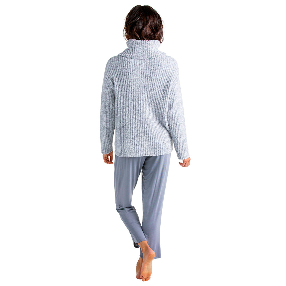 Marshmallow Slouch Turtleneck 2 Pc Lounge Set Grey