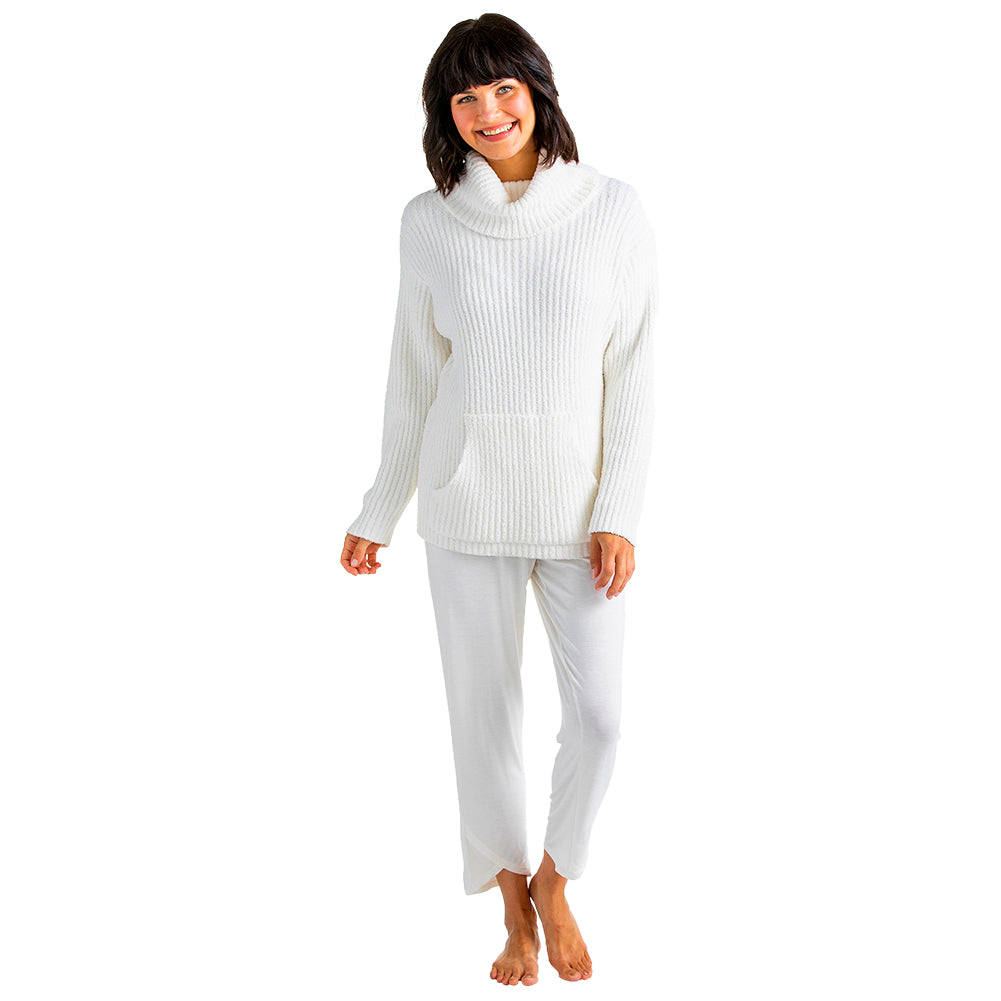 Marshmallow Slouch Turtleneck 2 Pc Lounge Set Ivory