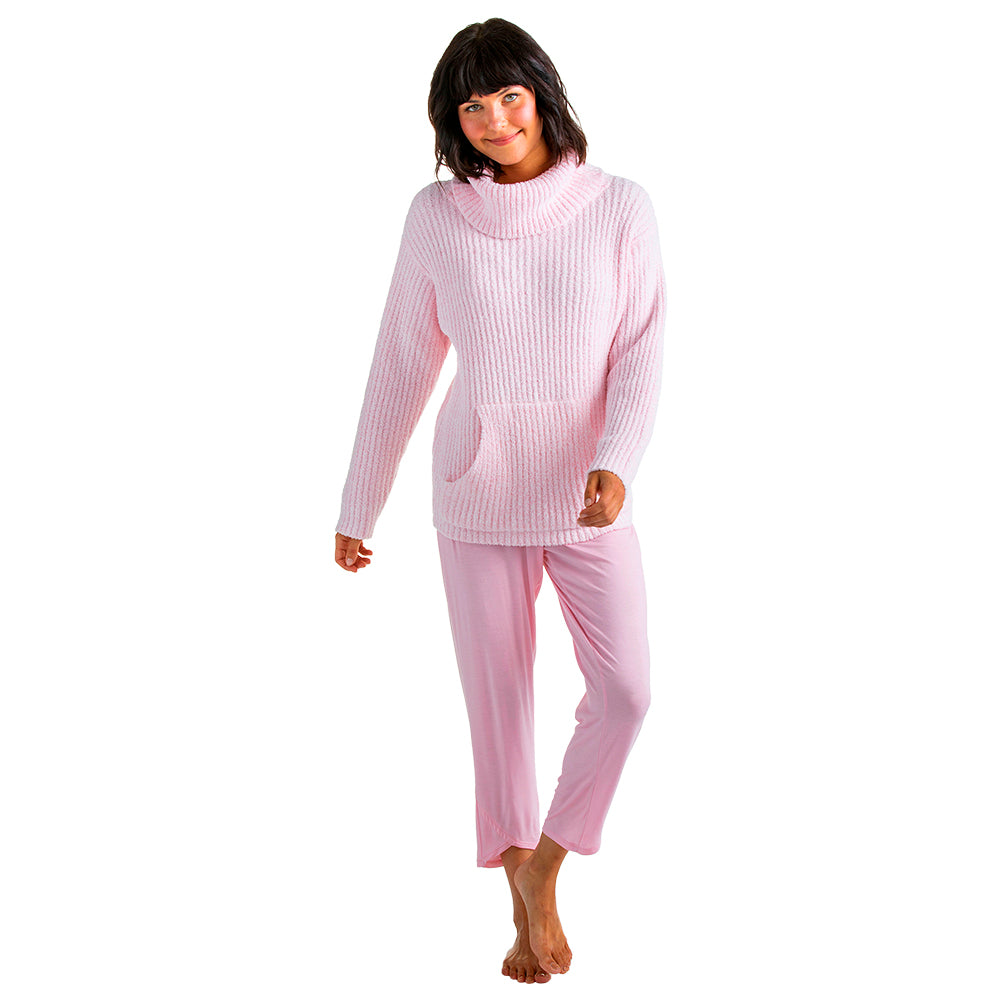 Marshmallow Slouch Turtleneck 2 Pc Lounge Set Light Pink