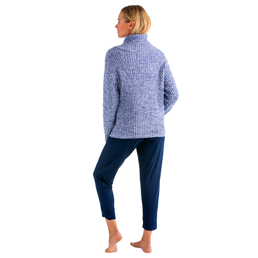 Marshmallow Slouch Turtleneck 2 Pc Lounge Set Navy