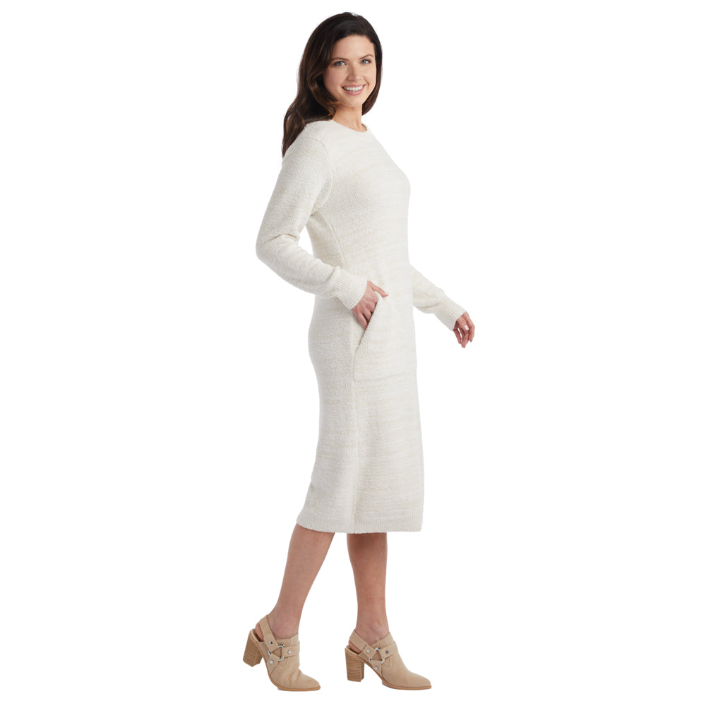 Marshmallow Crew Neck Lounger with Pockets Heather Stone
