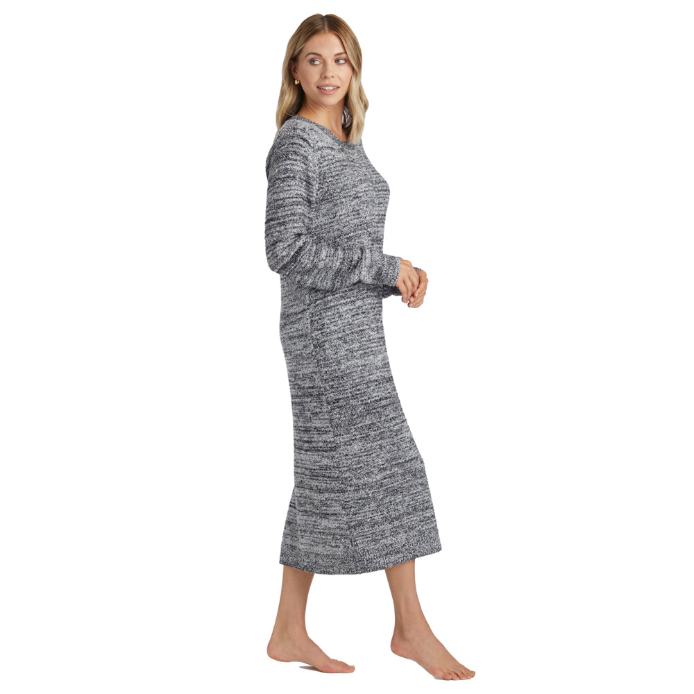 Marshmallow Crew Neck Lounger with Pockets Heather Black