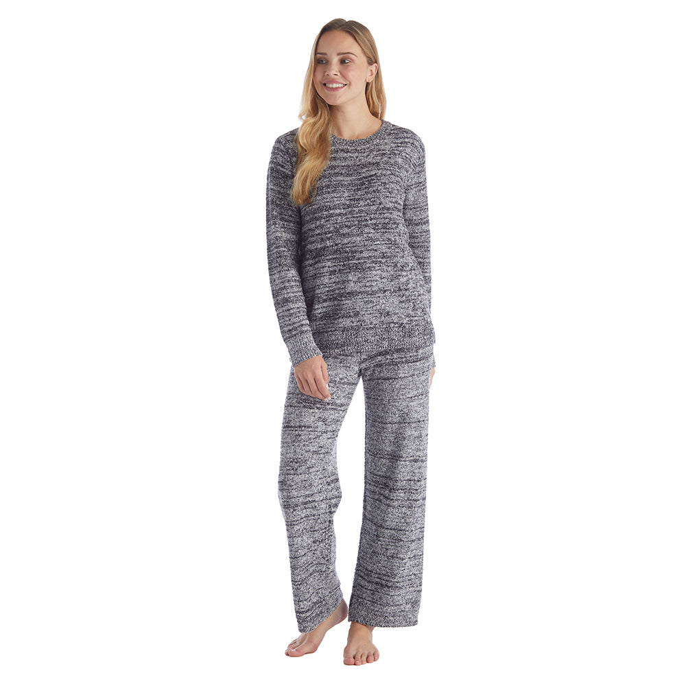 Marshmallow Crew Neck Lounge Set Heather Black