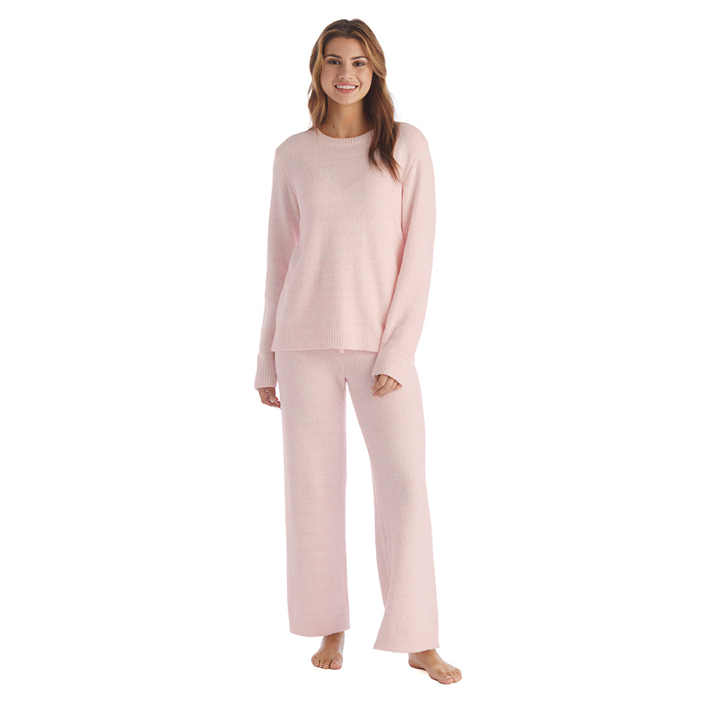 Marshmallow Crew Neck Lounge Set Heather Blush Pink