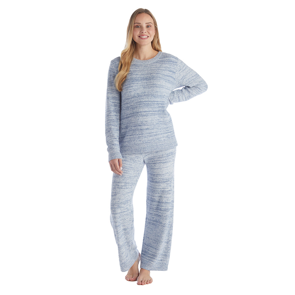 Marshmallow Crew Neck Lounge Set Heather Spring Lake