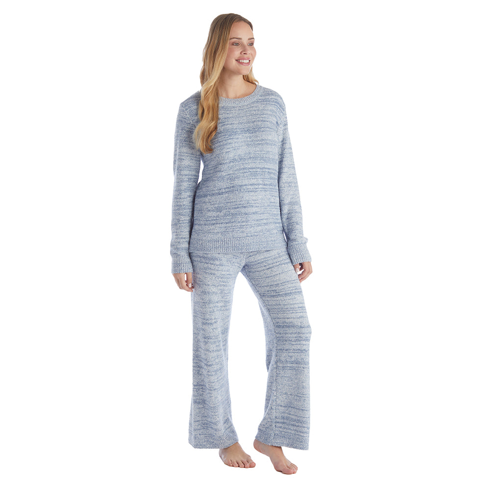 Marshmallow Crew Neck Lounge Set Heather Spring Lake