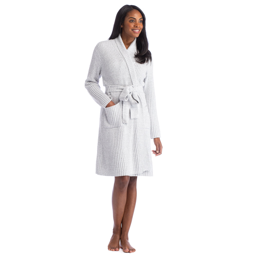Marshmallow Wrap Robe Heather Grey