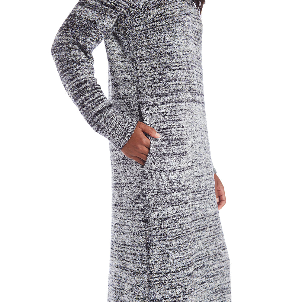 Marshmallow Crew Neck Lounger with Pockets Heather Black
