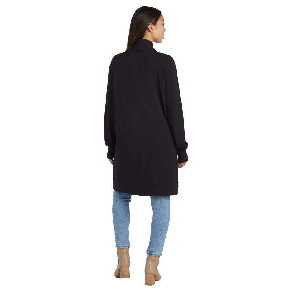 Cascade Bamboo Cardigan with Bracelet Thumbholes Black