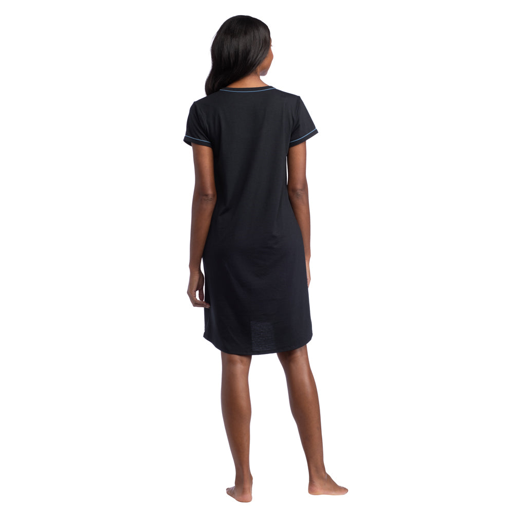 Cali - Scoop Neck Night Shirt Black