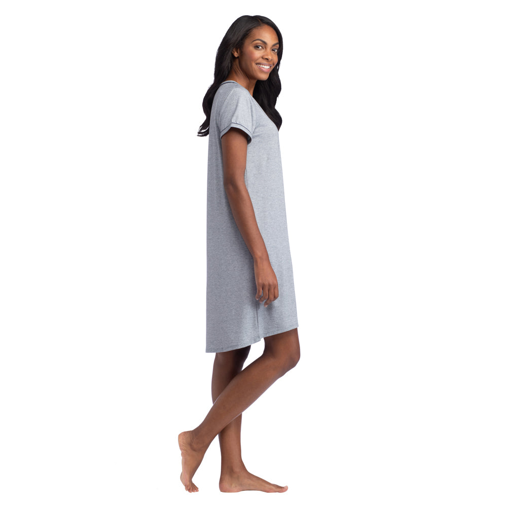 Cali - Scoop Neck Night Shirt Heather Grey