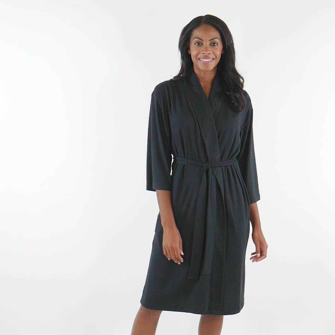 Dream Shawl Collar Robe Black