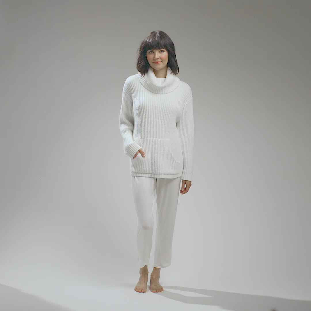 Marshmallow Slouch Turtleneck 2 Pc Lounge Set Ivory