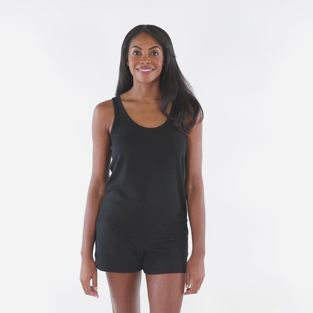 Dream Jersey Tank Top with Shorts Set Black