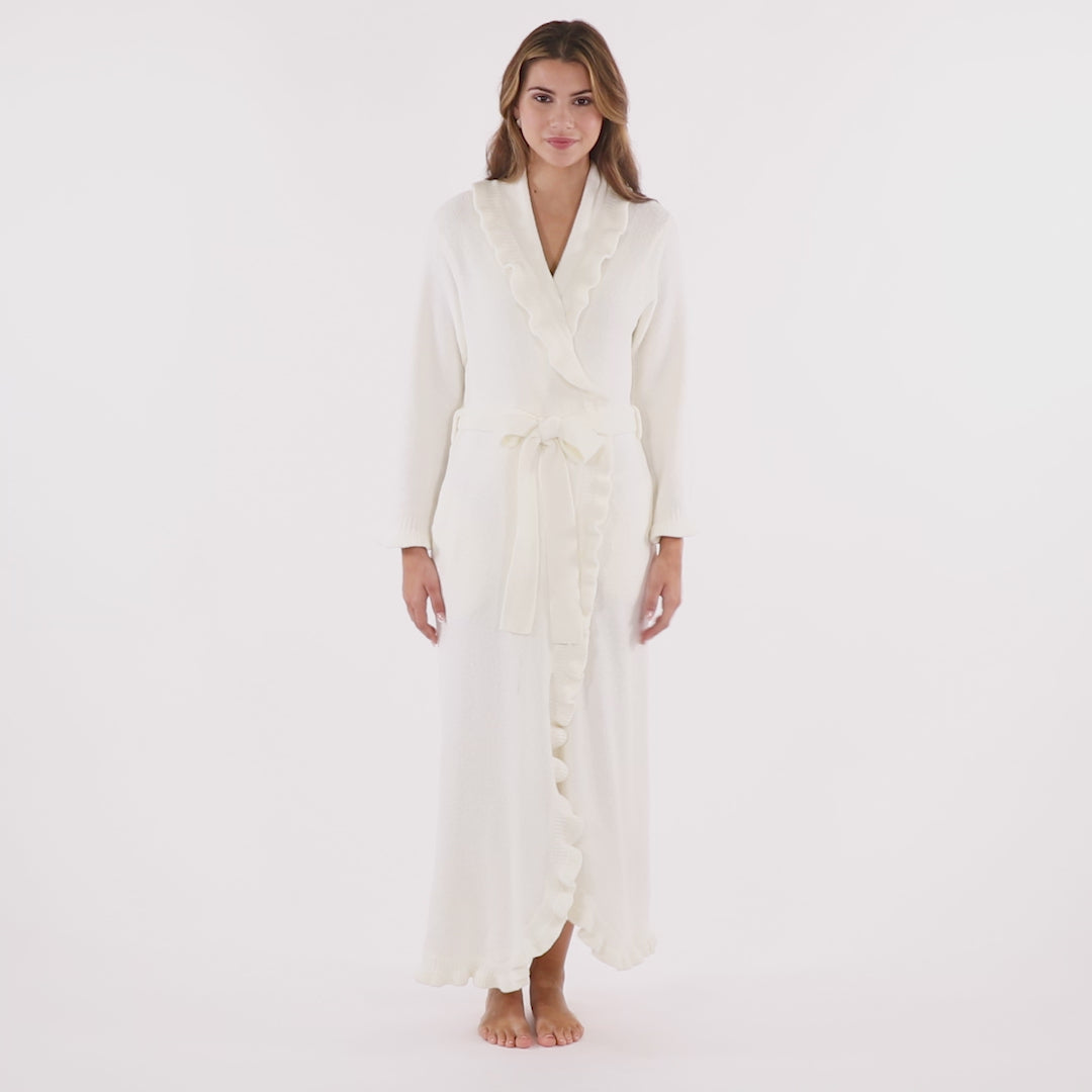 Ruffle Chenille Robe Cloud